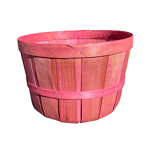 Pink wooden peck basket